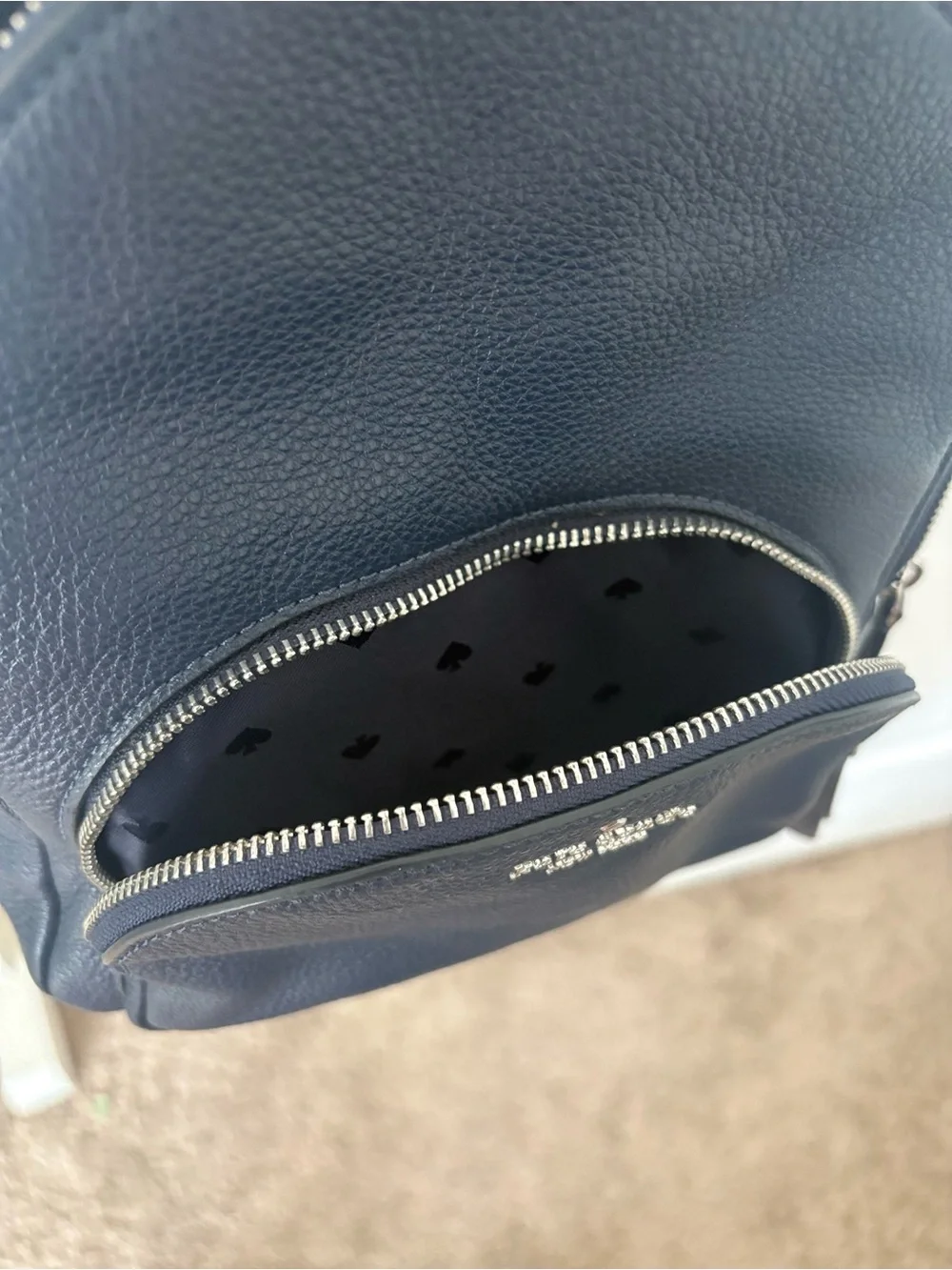 kate spade navy interior mini backpack